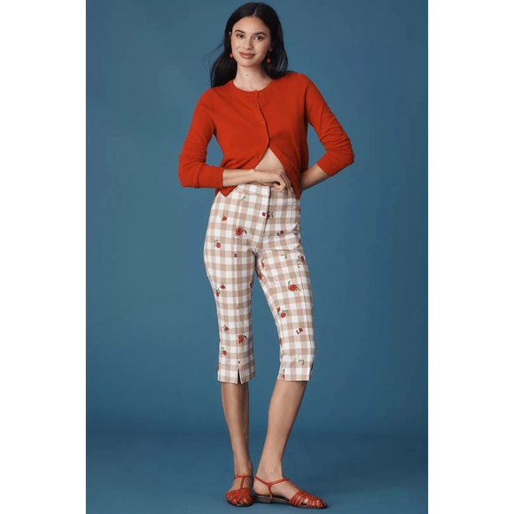 NWT Maeve Capri Gingham Pants Size 4 - Picture 2 of 4
